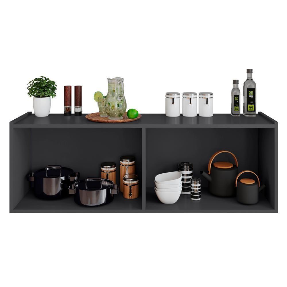 Balcão Suspenso Multiuso Lavanderia 118cm Monna Grafite Z34 - Mpozenato - 5