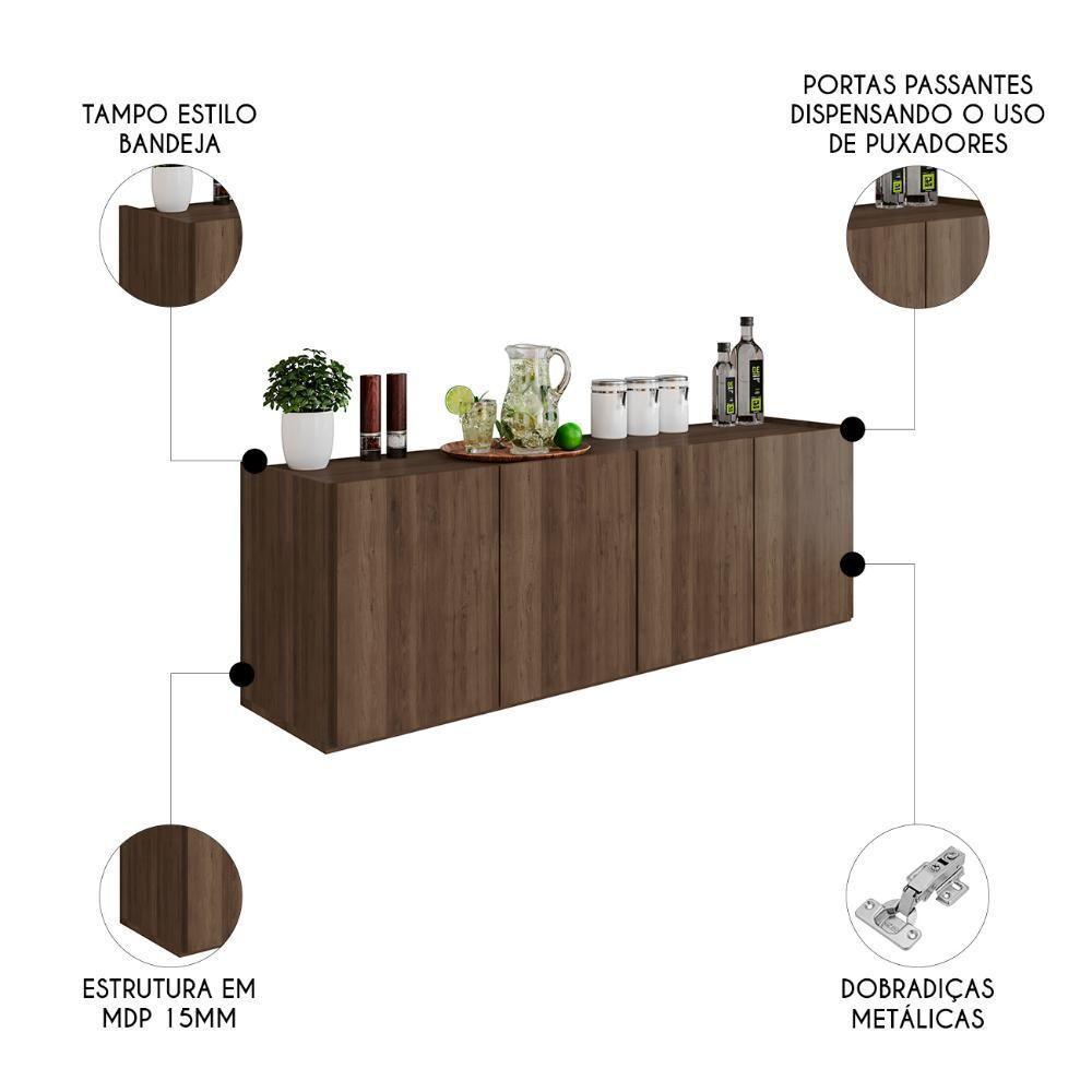 Balcão Suspenso Multiuso Lavanderia 118cm Monna Freijó Z34 - Mpozenato - 3