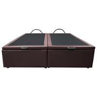 Base Box Baú Para Cama Casal Queen 158x198cm Bipartido Liz S05 Sintético Marrom - Mpozenato - 6