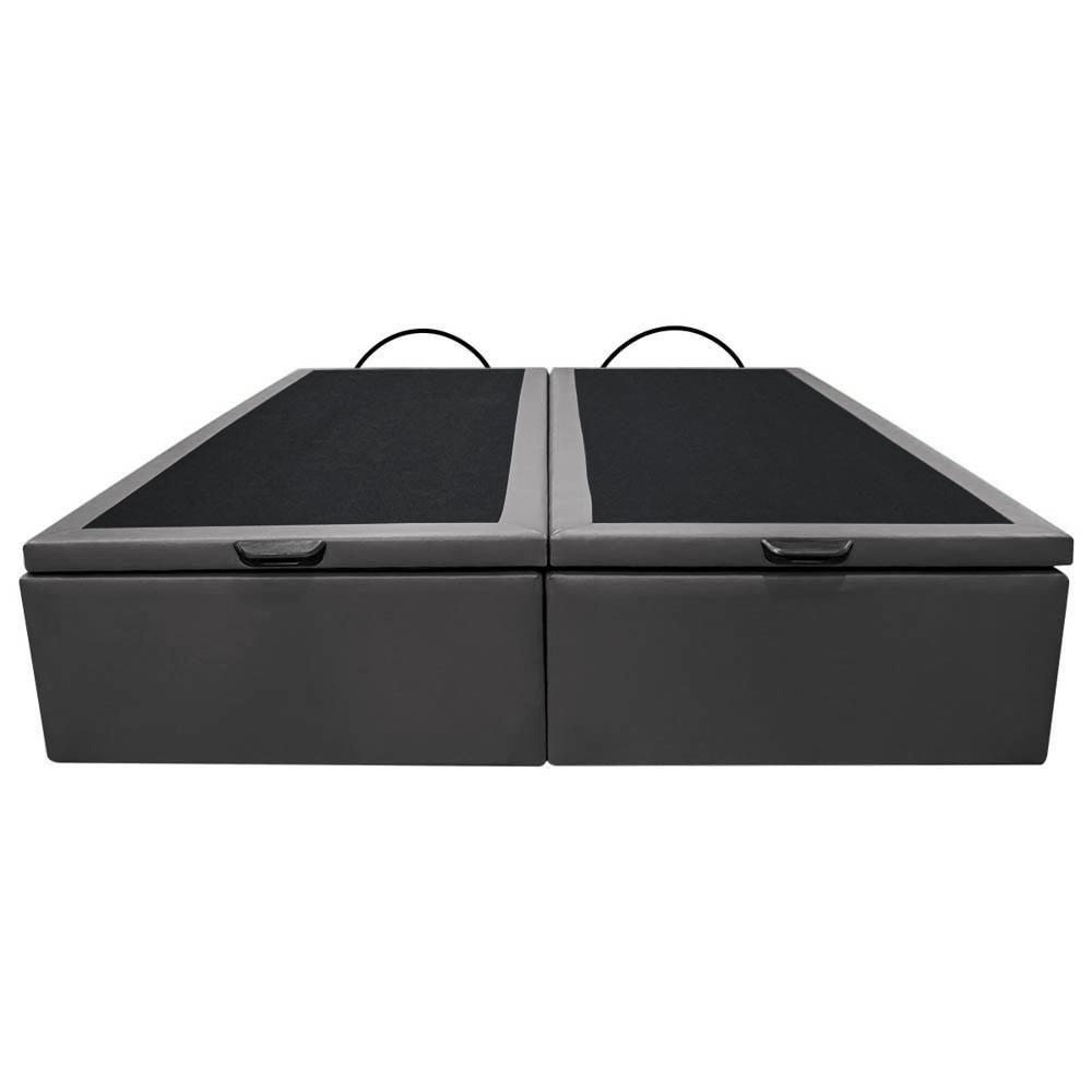 Base Box Baú Para Cama Casal Queen 158x198cm Bipartido Liz S05 Sintético Cinza - Mpozenato - 6