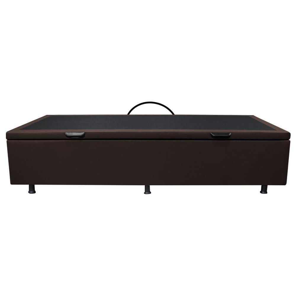 Base Box Baú Para Cama Solteiro 88x188cm Liz S05 Sintético Marrom - Mpozenato - 6