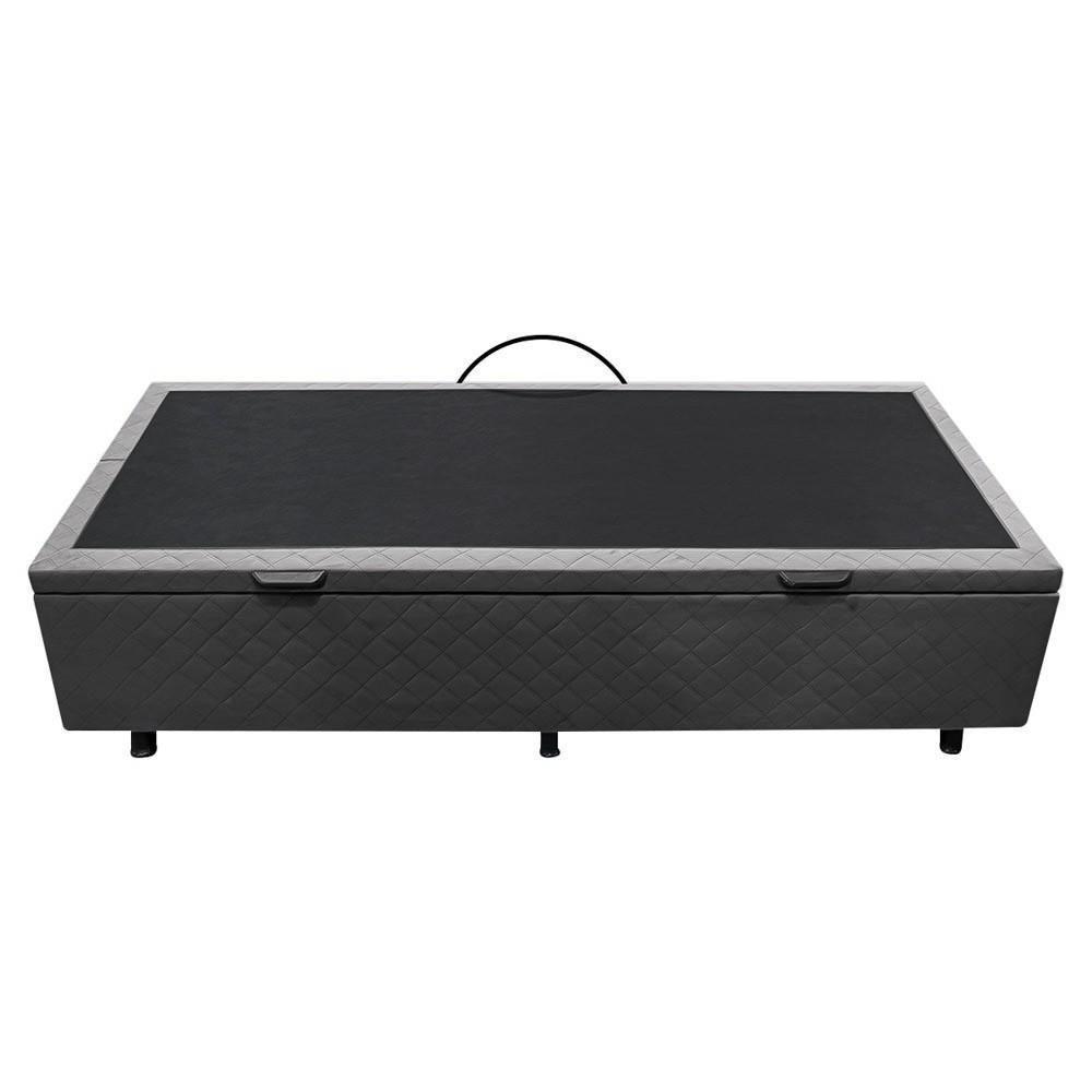 Base Box Baú Para Cama Solteiro 88x188cm Liz S05 Suede Bordado Cinza - Mpozenato - 7