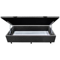 Base Box Baú Para Cama Solteiro 88x188cm Liz S05 Suede Bordado Cinza - Mpozenato - 3