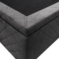 Base Box Baú Para Cama Solteiro 88x188cm Liz S05 Suede Bordado Cinza - Mpozenato - 5
