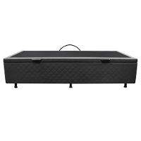 Base Box Baú Para Cama Solteiro 88x188cm Liz S05 Suede Bordado Cinza - Mpozenato - 6