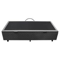 Base Box Baú Para Cama Solteiro 88x188cm Liz S05 Suede Bordado Cinza - Mpozenato - 7