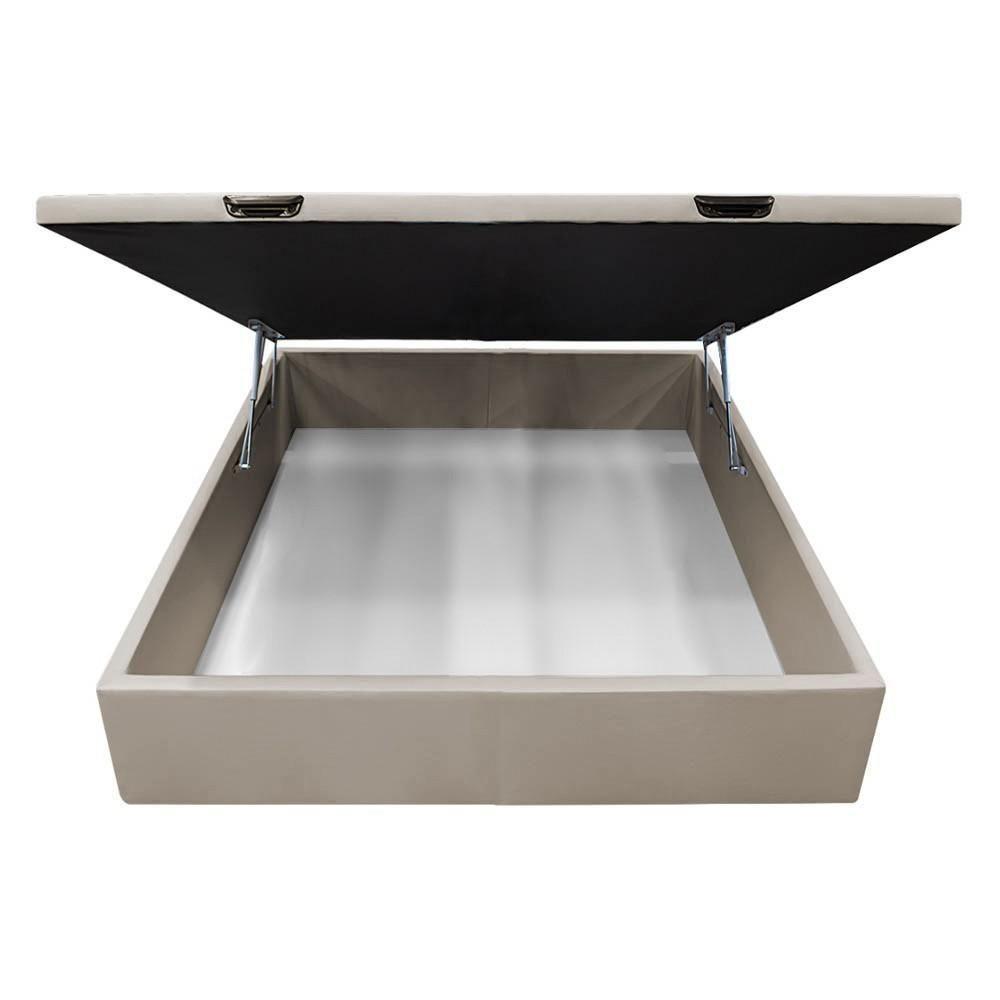 Base Box Baú Para Cama Viúva 128x188cm Liz S05 Sintético Bege - Mpozenato - 3