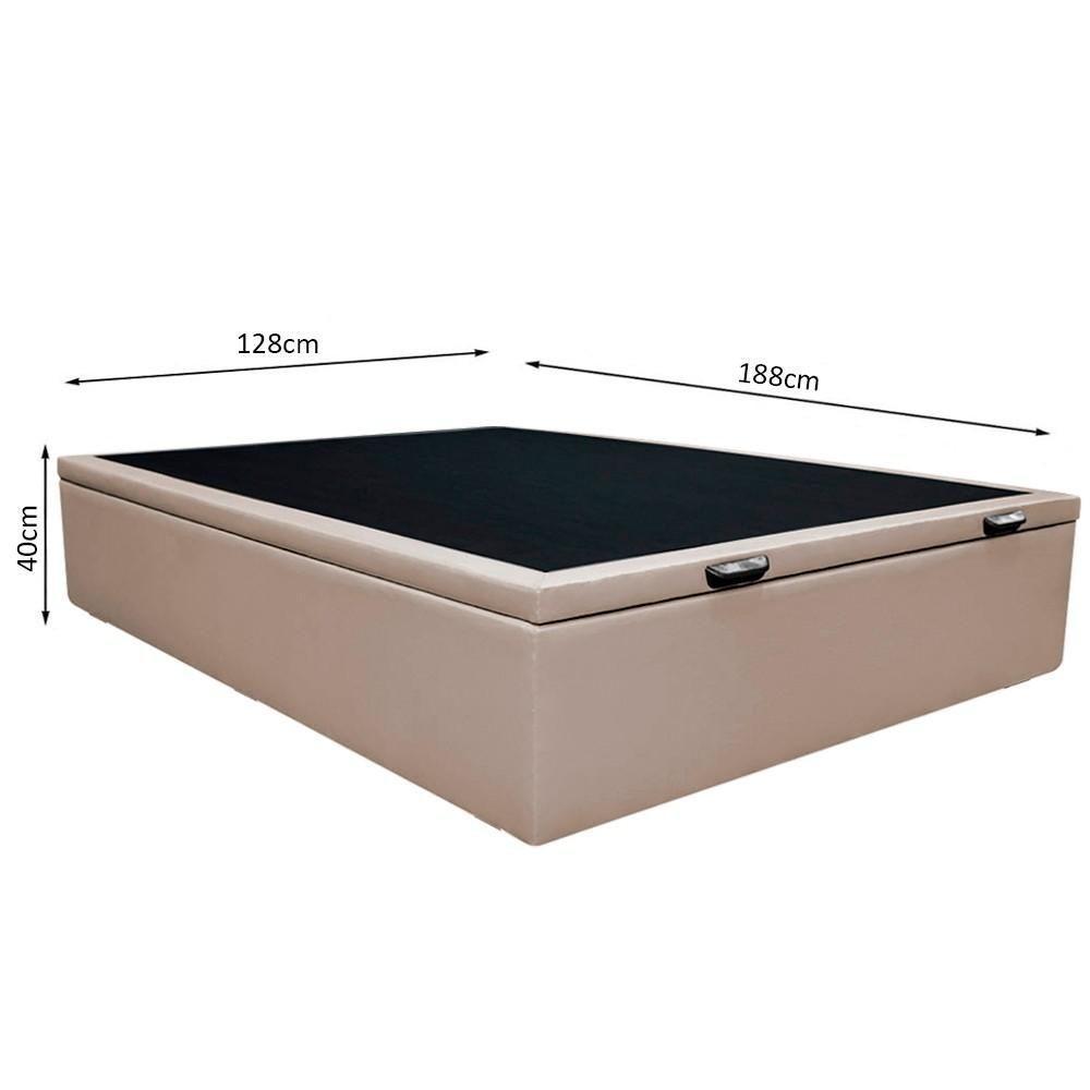 Base Box Baú Para Cama Viúva 128x188cm Liz S05 Sintético Bege - Mpozenato - 4