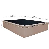 Base Box Baú Para Cama Viúva 128x188cm Liz S05 Sintético Bege - Mpozenato