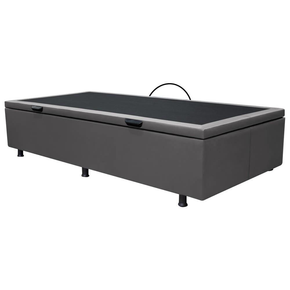 Base Box Baú Para Cama Solteiro 88x188cm Liz S05 Sintético Cinza - Mpozenato - 1
