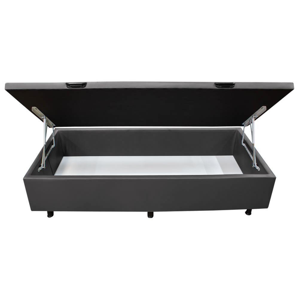 Base Box Baú Para Cama Solteiro 88x188cm Liz S05 Sintético Cinza - Mpozenato - 3