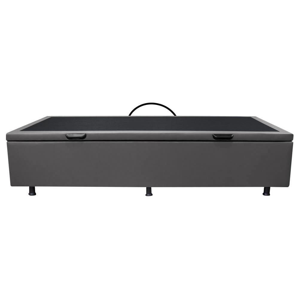 Base Box Baú Para Cama Solteiro 88x188cm Liz S05 Sintético Cinza - Mpozenato - 6