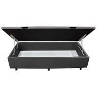 Base Box Baú Para Cama Solteiro 88x188cm Liz S05 Sintético Cinza - Mpozenato - 3