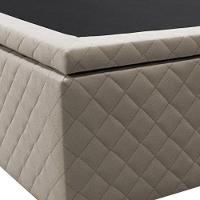 Base Box Baú Para Cama Casal Queen 158x198cm Bipartido Liz S05 Suede Bordado Bege - Mpozenato - 5