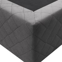 Base Box Para Cama Casal King 192x203cm Bipartido Liz S05 Suede Bordado Cinza - Mpozenato - 3