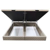 Base Box Baú Para Cama Casal King 192x203cm Bipartido Liz S05 Suede Bordado Bege - Mpozenato - 3