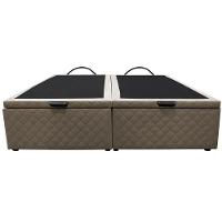 Base Box Baú Para Cama Casal King 192x203cm Bipartido Liz S05 Suede Bordado Bege - Mpozenato - 6
