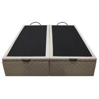 Base Box Baú Para Cama Casal King 192x203cm Bipartido Liz S05 Suede Bordado Bege - Mpozenato - 7