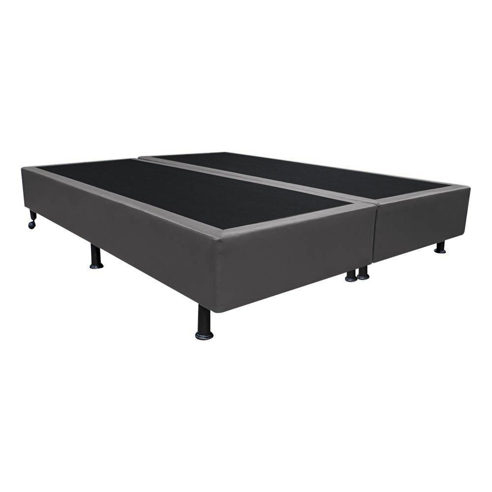 Base Box Para Cama Casal Queen 158x198cm Bipartido Liz S05 Sintético Cinza - Mpozenato - 1