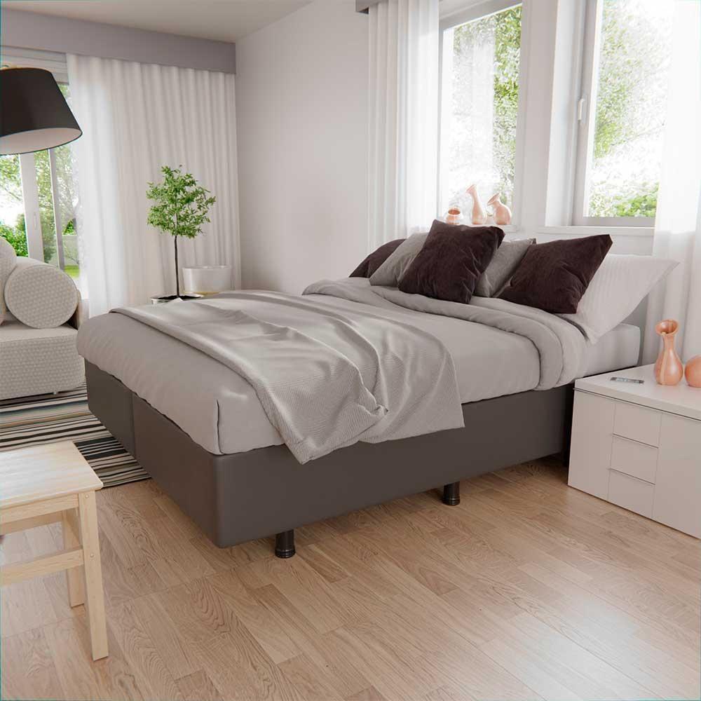 Base Box Para Cama Casal Queen 158x198cm Bipartido Liz S05 Sintético Cinza - Mpozenato - 2