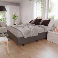 Base Box Para Cama Casal Queen 158x198cm Bipartido Liz S05 Sintético Cinza - Mpozenato - 2