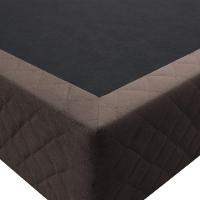 Base Box Para Cama Casal King 192x203cm Bipartido Liz S05 Suede Bordado Marrom - Mpozenato - 3