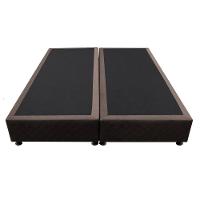 Base Box Para Cama Casal King 192x203cm Bipartido Liz S05 Suede Bordado Marrom - Mpozenato - 5