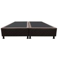 Base Box Para Cama Casal King 192x203cm Bipartido Liz S05 Suede Bordado Marrom - Mpozenato - 6