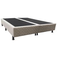 Base Box Para Cama Casal King 192x203cm Bipartido Liz S05 Suede Bordado Bege - Mpozenato - 1