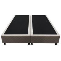 Base Box Para Cama Casal King 192x203cm Bipartido Liz S05 Suede Bordado Bege - Mpozenato - 5