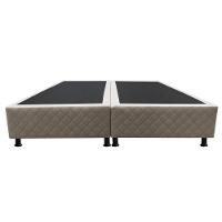 Base Box Para Cama Casal King 192x203cm Bipartido Liz S05 Suede Bordado Bege - Mpozenato - 6