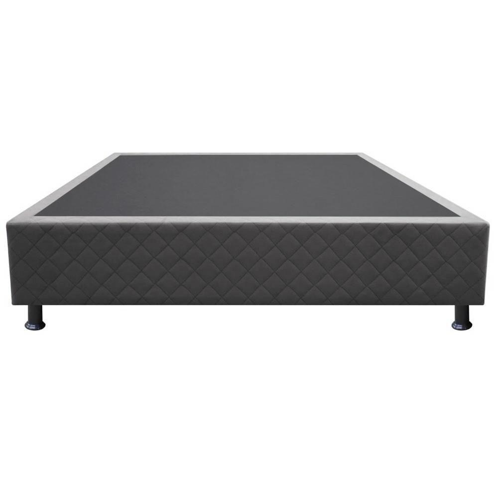 Base Box Para Cama Viúva 128x188cm Liz S05 Suede Bordado Cinza - Mpozenato - 6