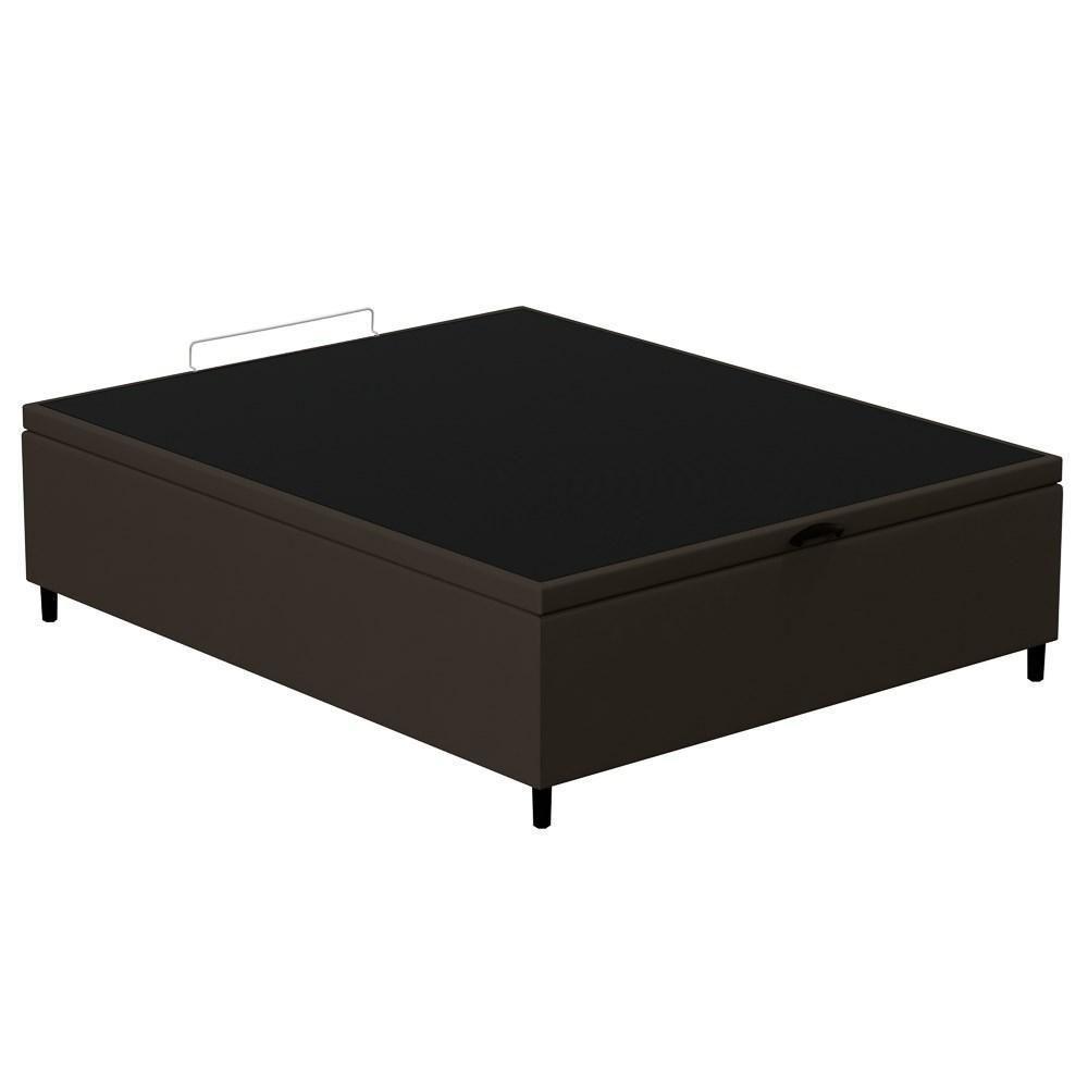 Base Para Cama Box Baú Casal 138x188cm Hit Z04 Suede Marrom - Mpozenato - 1