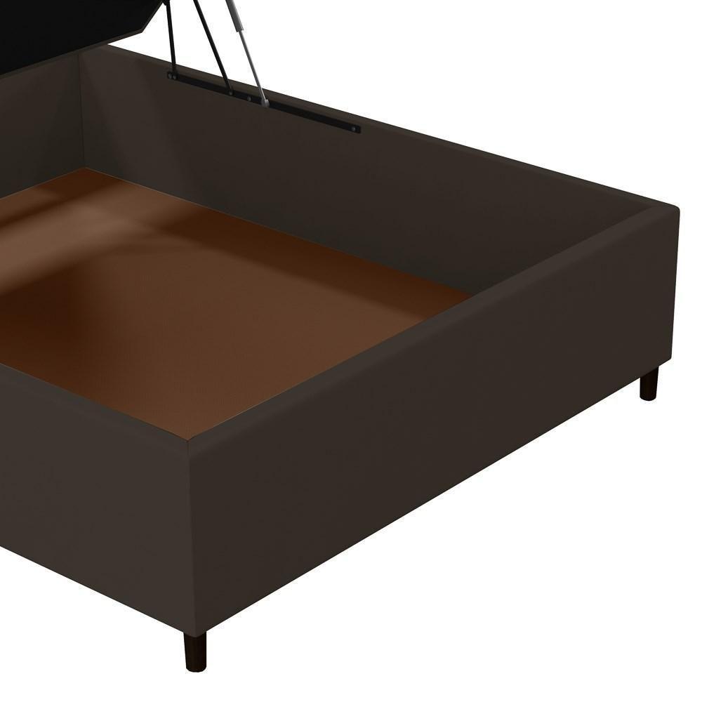 Base Para Cama Box Baú Casal 138x188cm Hit Z04 Suede Marrom - Mpozenato - 6