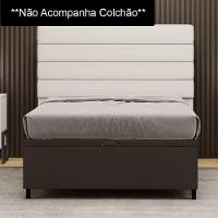 Base Para Cama Box Baú Casal 138x188cm Hit Z04 Suede Marrom - Mpozenato - 2