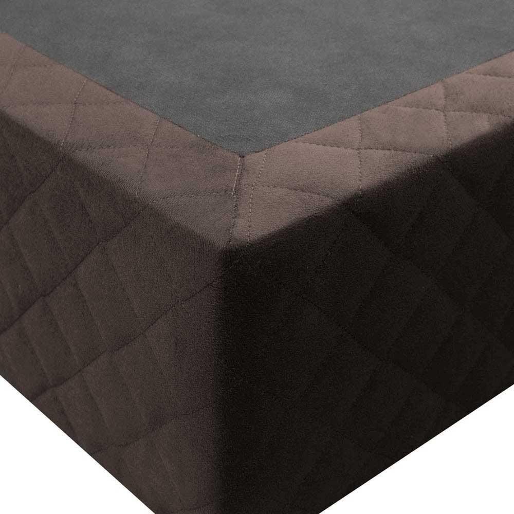 Base Box Para Cama Solteiro 88x188cm Liz S05 Suede Bordado Marrom - Mpozenato - 3