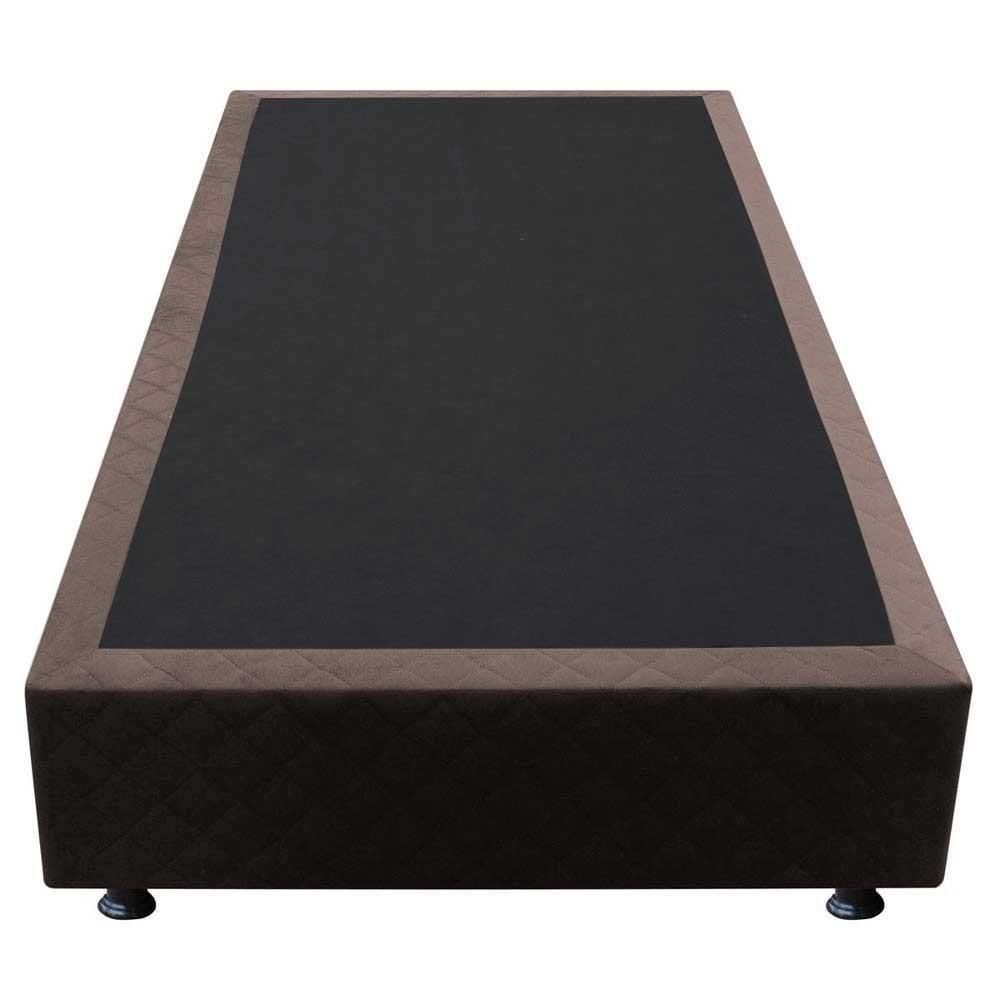 Base Box Para Cama Solteiro 88x188cm Liz S05 Suede Bordado Marrom - Mpozenato - 5