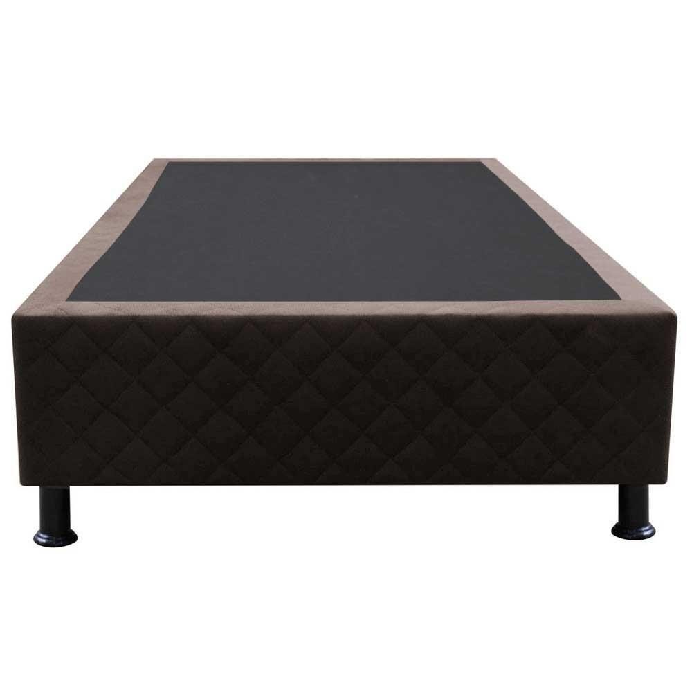 Base Box Para Cama Solteiro 88x188cm Liz S05 Suede Bordado Marrom - Mpozenato - 6