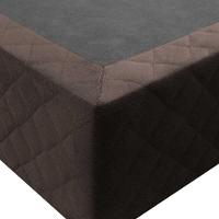 Base Box Para Cama Solteiro 88x188cm Liz S05 Suede Bordado Marrom - Mpozenato - 3