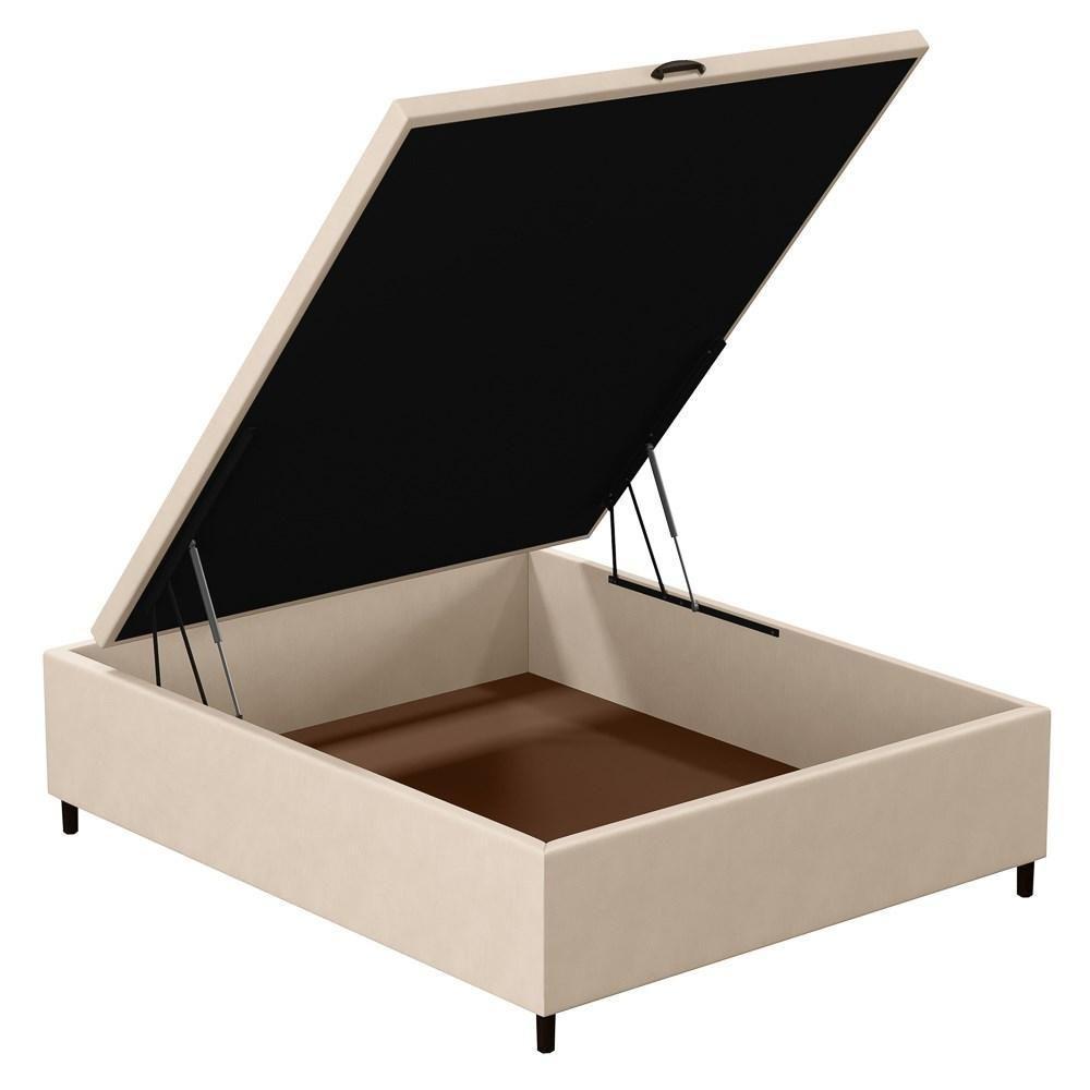 Base Para Cama Box Baú Casal 138x188cm Hit Z04 Suede Bege - Mpozenato - 3
