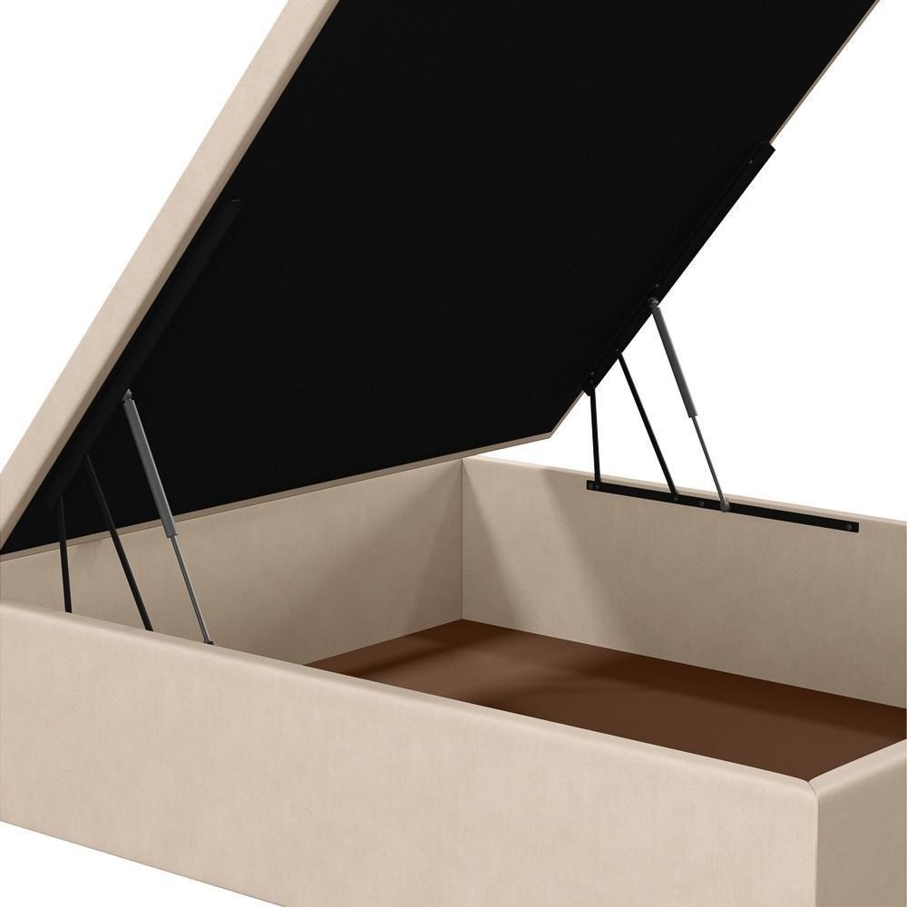 Base Para Cama Box Baú Casal 138x188cm Hit Z04 Suede Bege - Mpozenato - 5