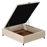 Base Para Cama Box Baú Casal 138x188cm Hit Z04 Suede Bege - Mpozenato - 3