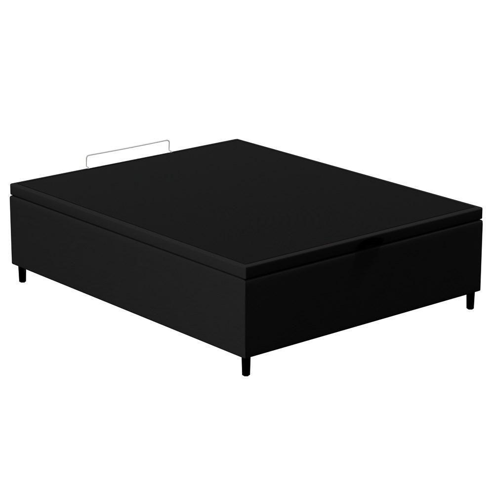 Base Para Cama Box Baú Casal 138x188cm Hit Z04 Sintético Preto - Mpozenato - 1
