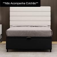 Base Para Cama Box Baú Casal 138x188cm Hit Z04 Sintético Preto - Mpozenato - 2