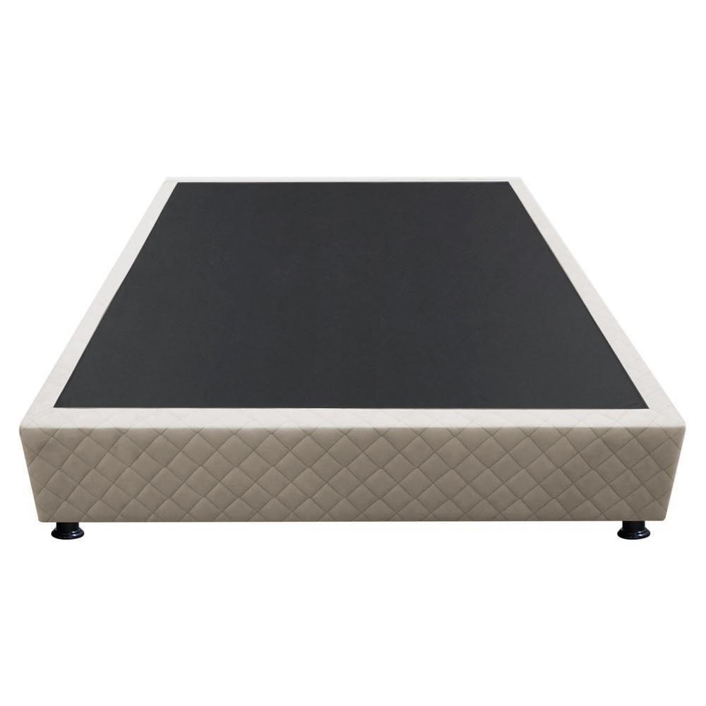 Base Box Para Cama Viúva 128x188cm Liz S05 Suede Bordado Bege - Mpozenato - 5
