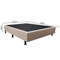 Base Box Para Cama Viúva 128x188cm Liz S05 Suede Bordado Bege - Mpozenato