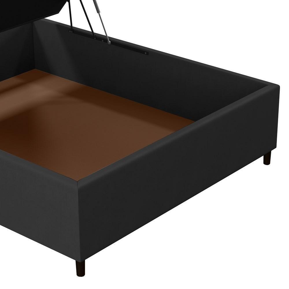 Base Para Cama Box Baú Casal 138x188cm Hit Z04 Suede Preto - Mpozenato - 6