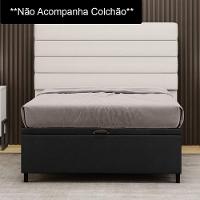 Base Para Cama Box Baú Casal 138x188cm Hit Z04 Suede Preto - Mpozenato - 2