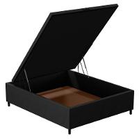 Base Para Cama Box Baú Casal 138x188cm Hit Z04 Suede Preto - Mpozenato - 3