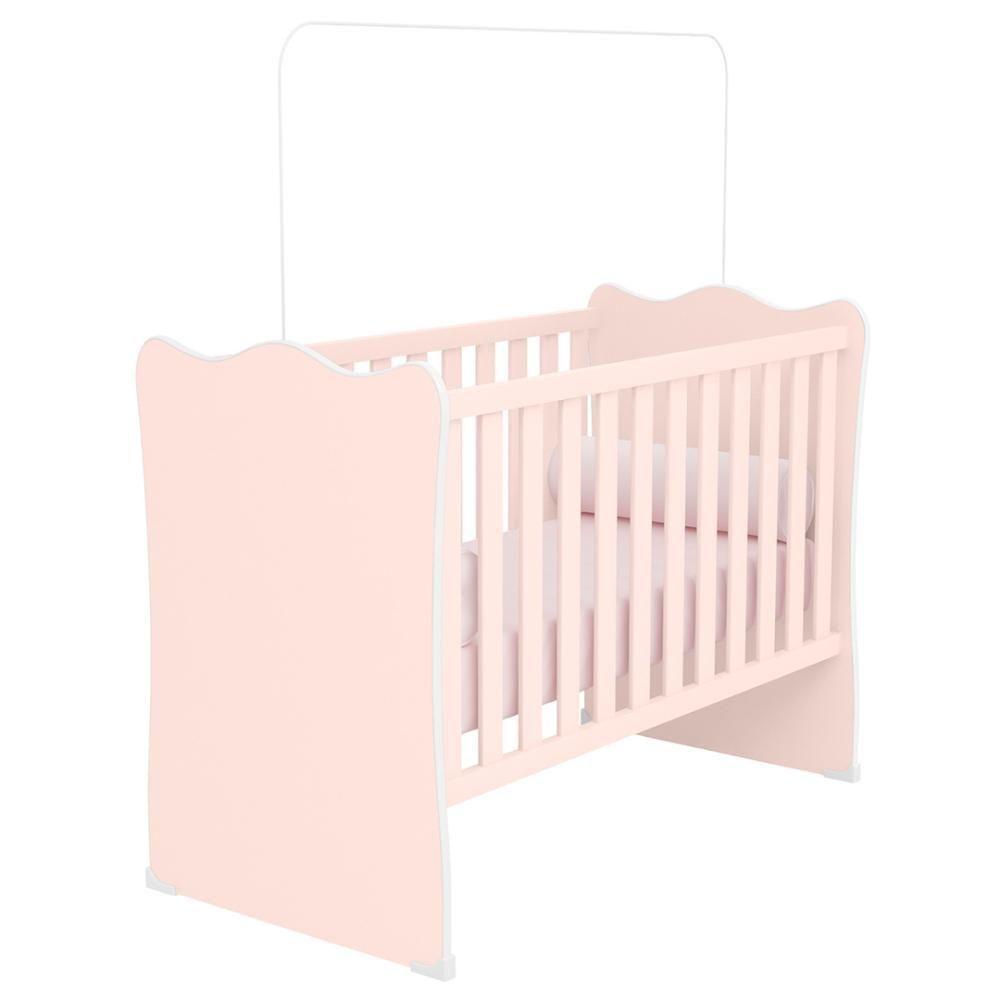 Berço Simples Certificado Pelo Inmetro Doce Sonho Rosa - Qmovi - 1